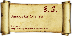 Benyuska Sára névjegykártya